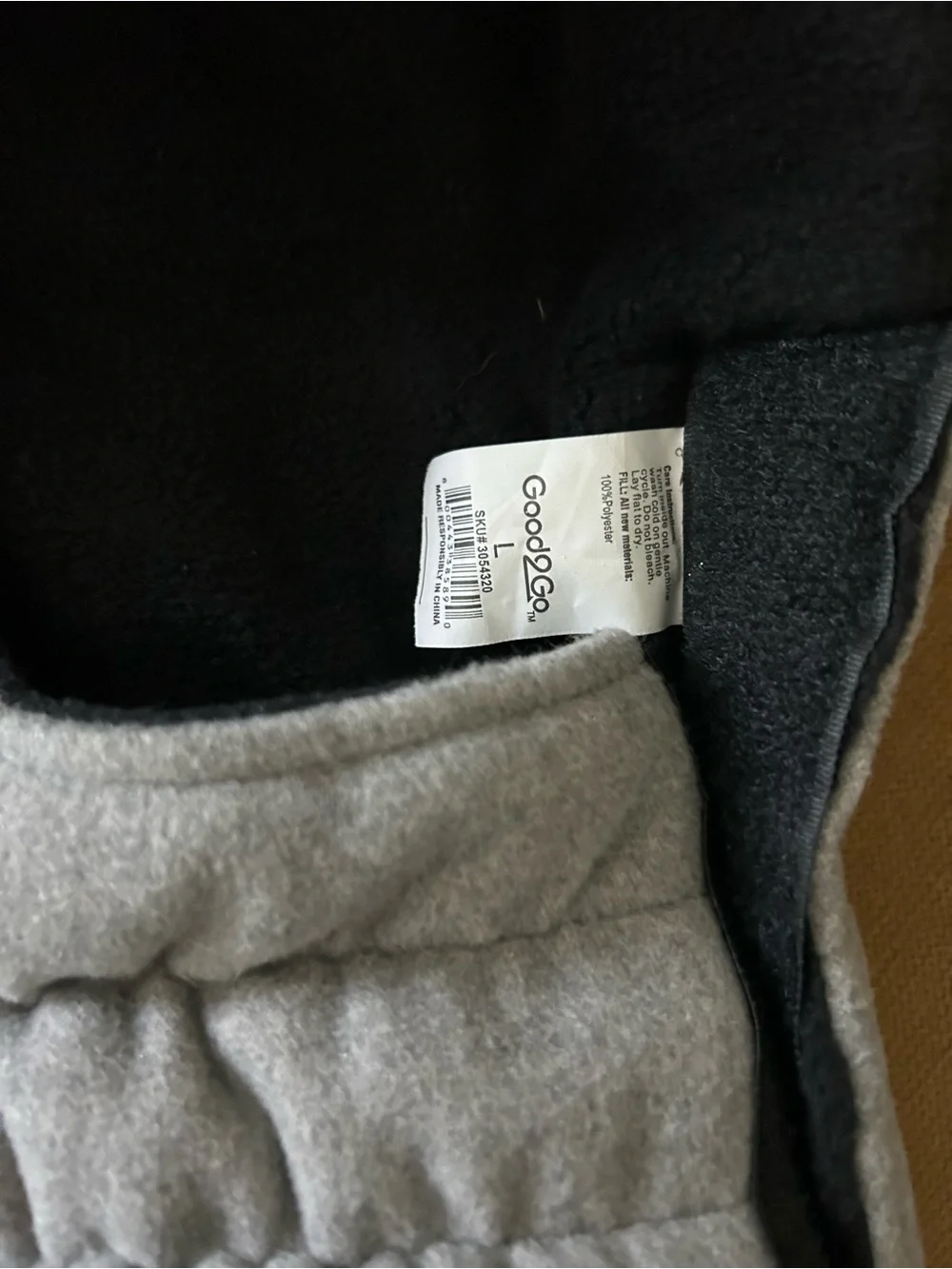 Good2Go Dogs Quilted Puffer Vest in Gray.size large